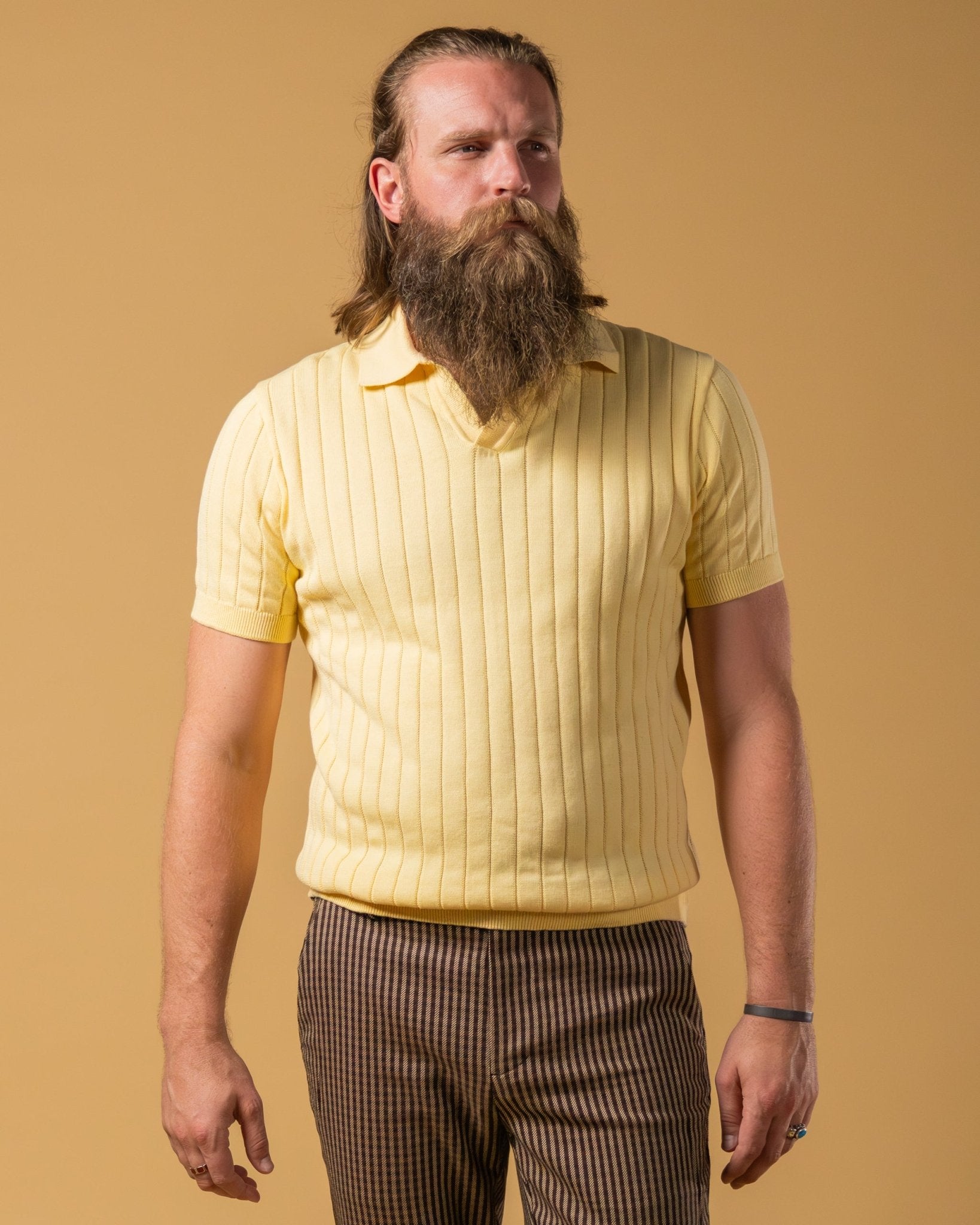 Image of The Sebastian Knit Polo Shirt - Vanille