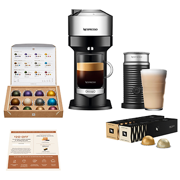 Nespresso Vertuo Next Deluxe with Aeroccino 3 and 32 Capsules