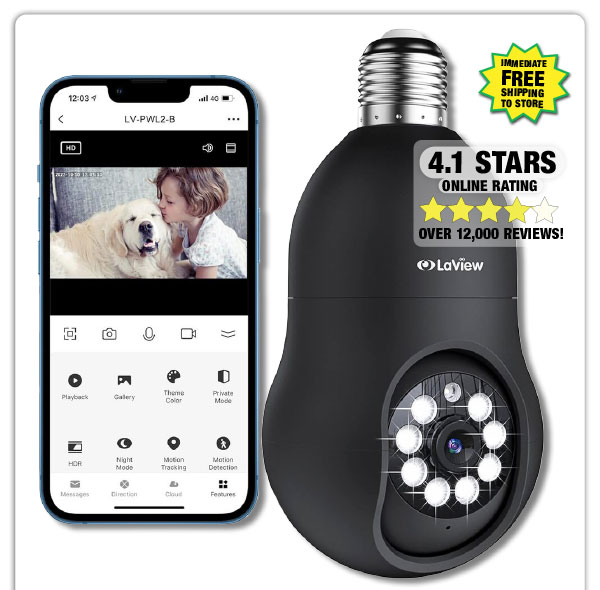 Wi-Fi Light Bulb Camera - ONLY $19.99 After Rebate*!