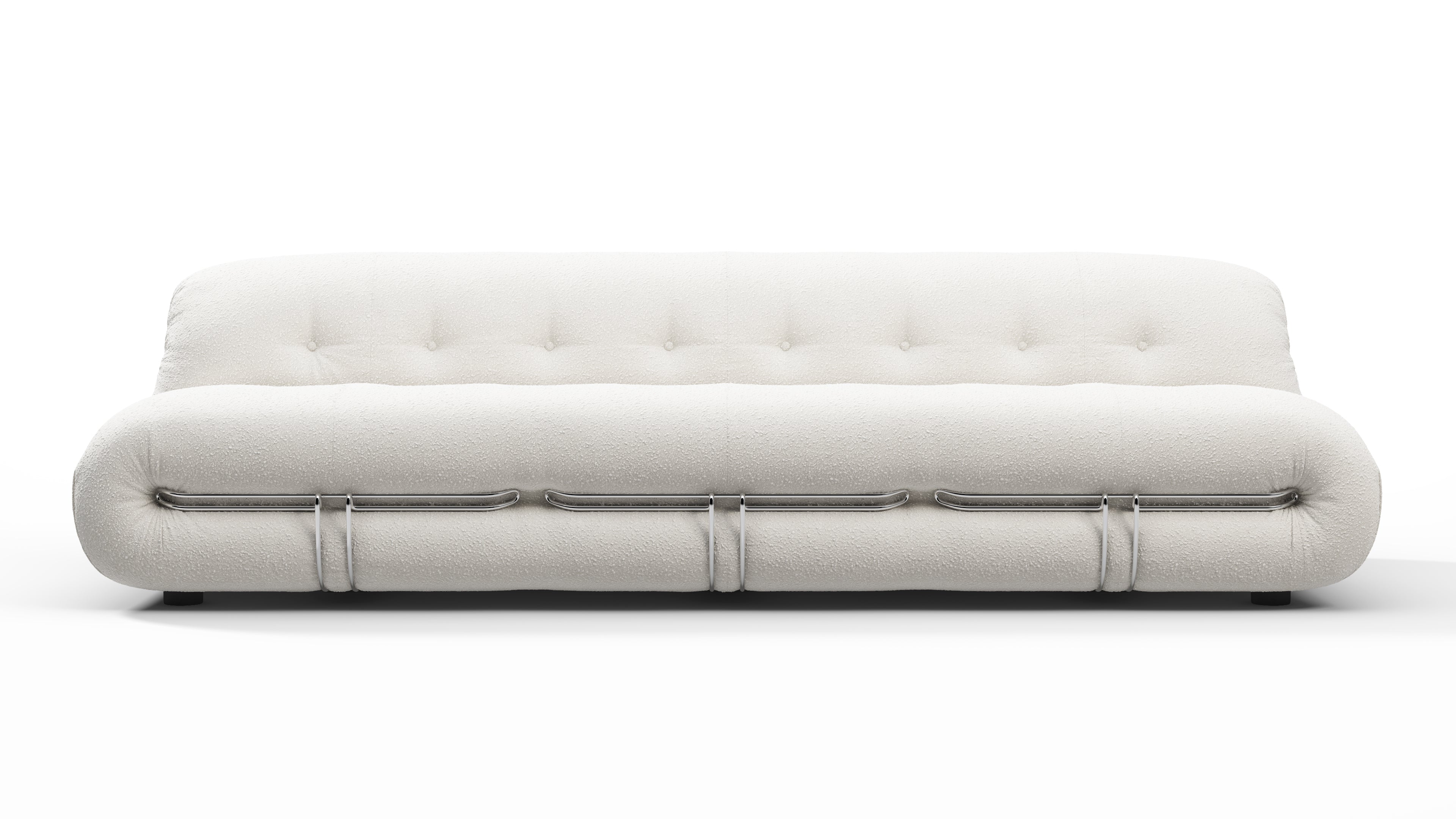 Image of Soriana - Soriana Three Seater Sofa, White Boucle
