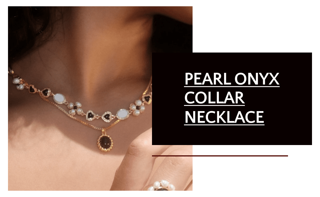 Pearl Onyx Collar Necklace