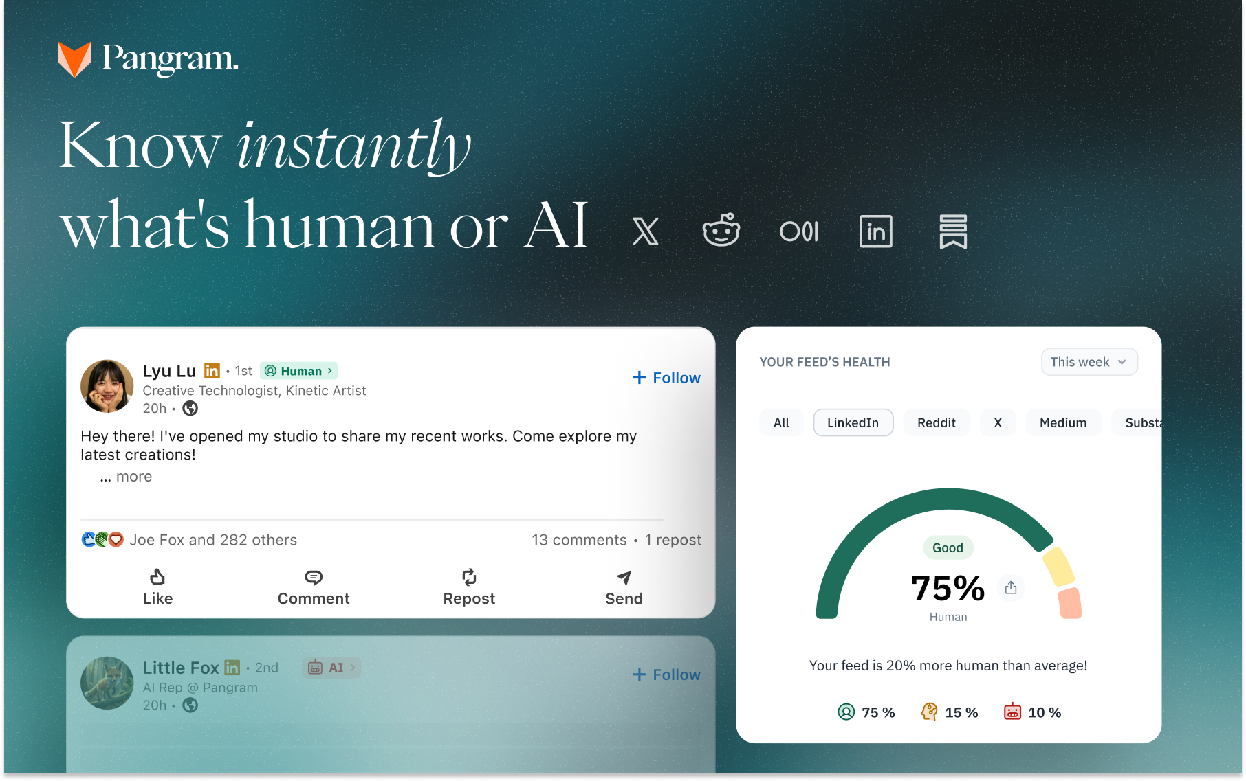 Ad: Pangram -- Know instantly what's human or AI
