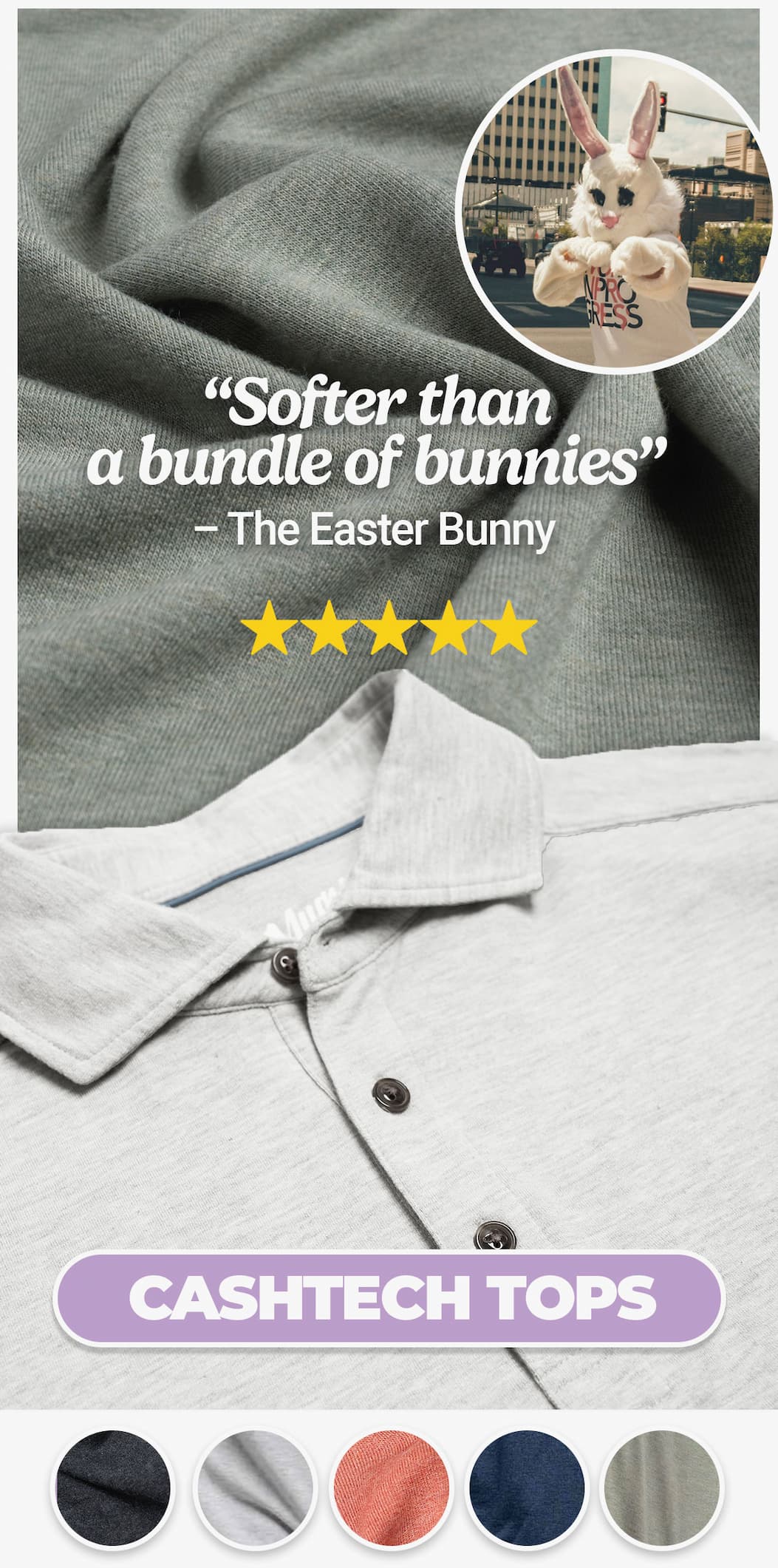 "Softer than a bundle of bunnies" - The Easter Bunny. BUtton to shpo cashmere-blend tops. 