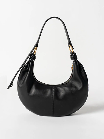 Dumpling Bag Smooth Nappa Leather Black gold hardware Alf the Label