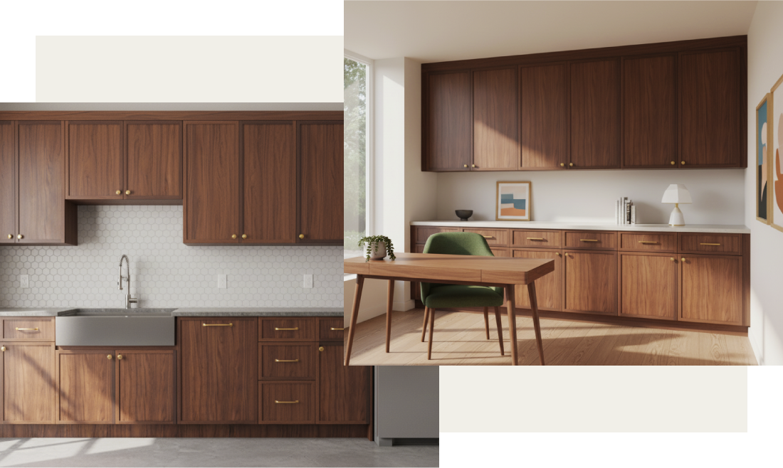 Slim Walnut Cabinets