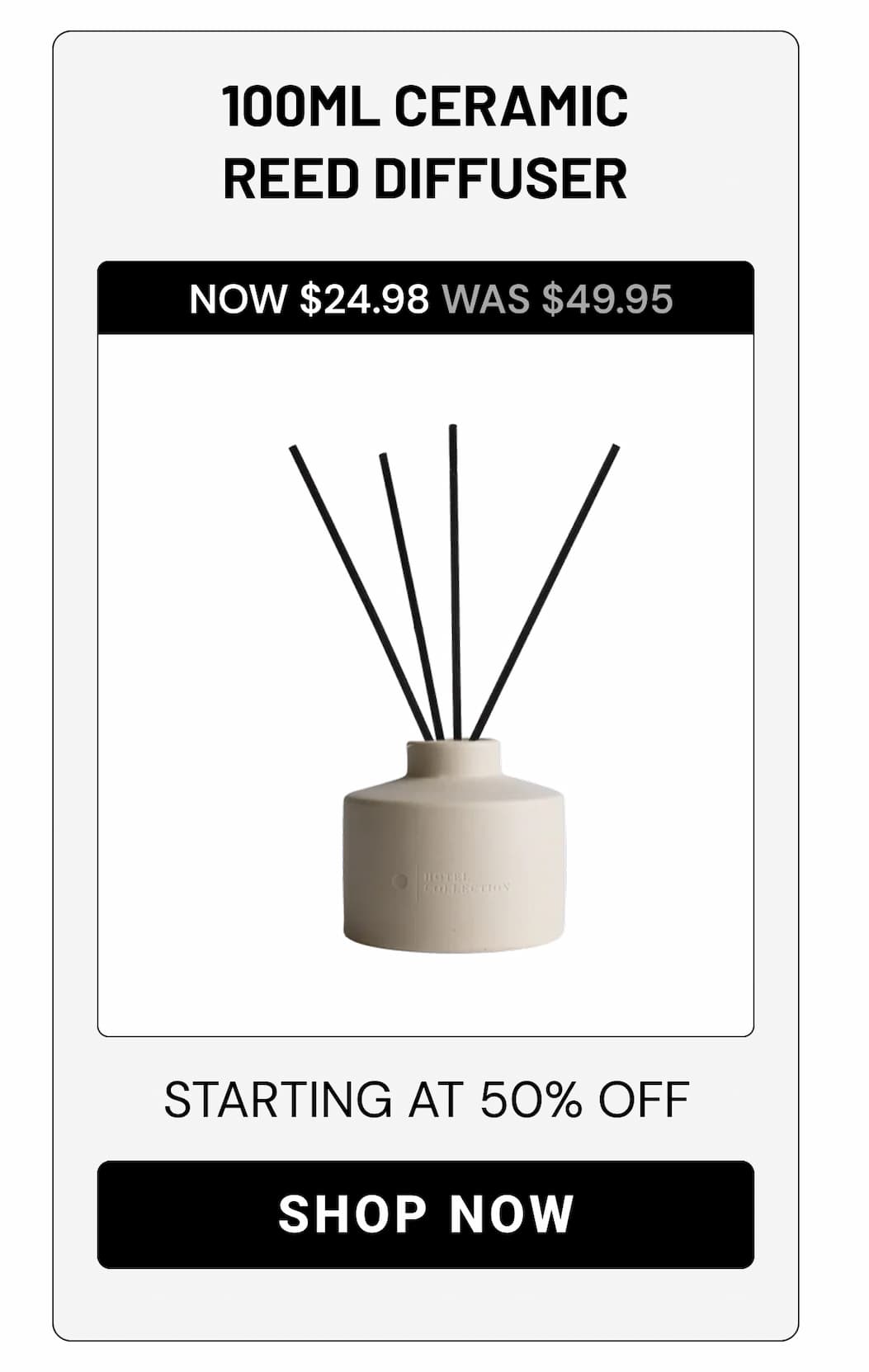100ML CERAMIC REED DIFFUSER