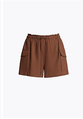 Stretch Cotton Paperbag Cargo Shorts