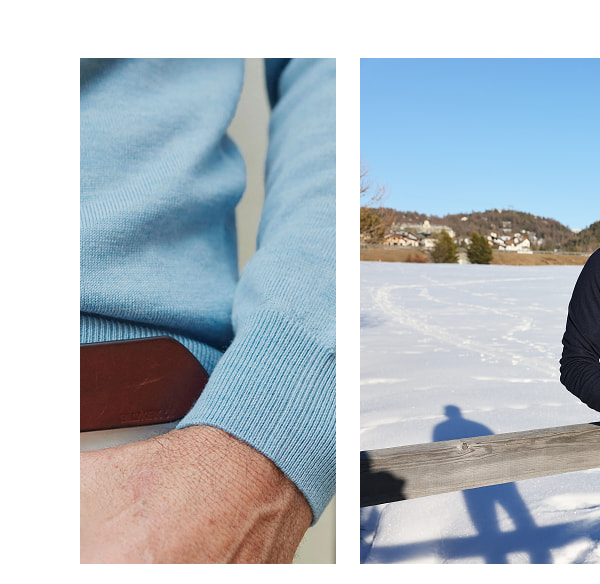 Cashmere Touch Merino Quarter Zip Blue Melange