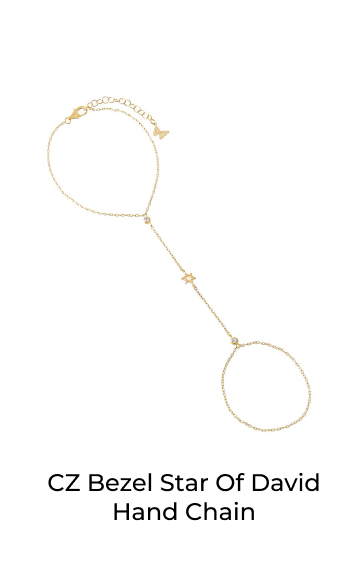 CZ Bezel Star Of David Hand Chain