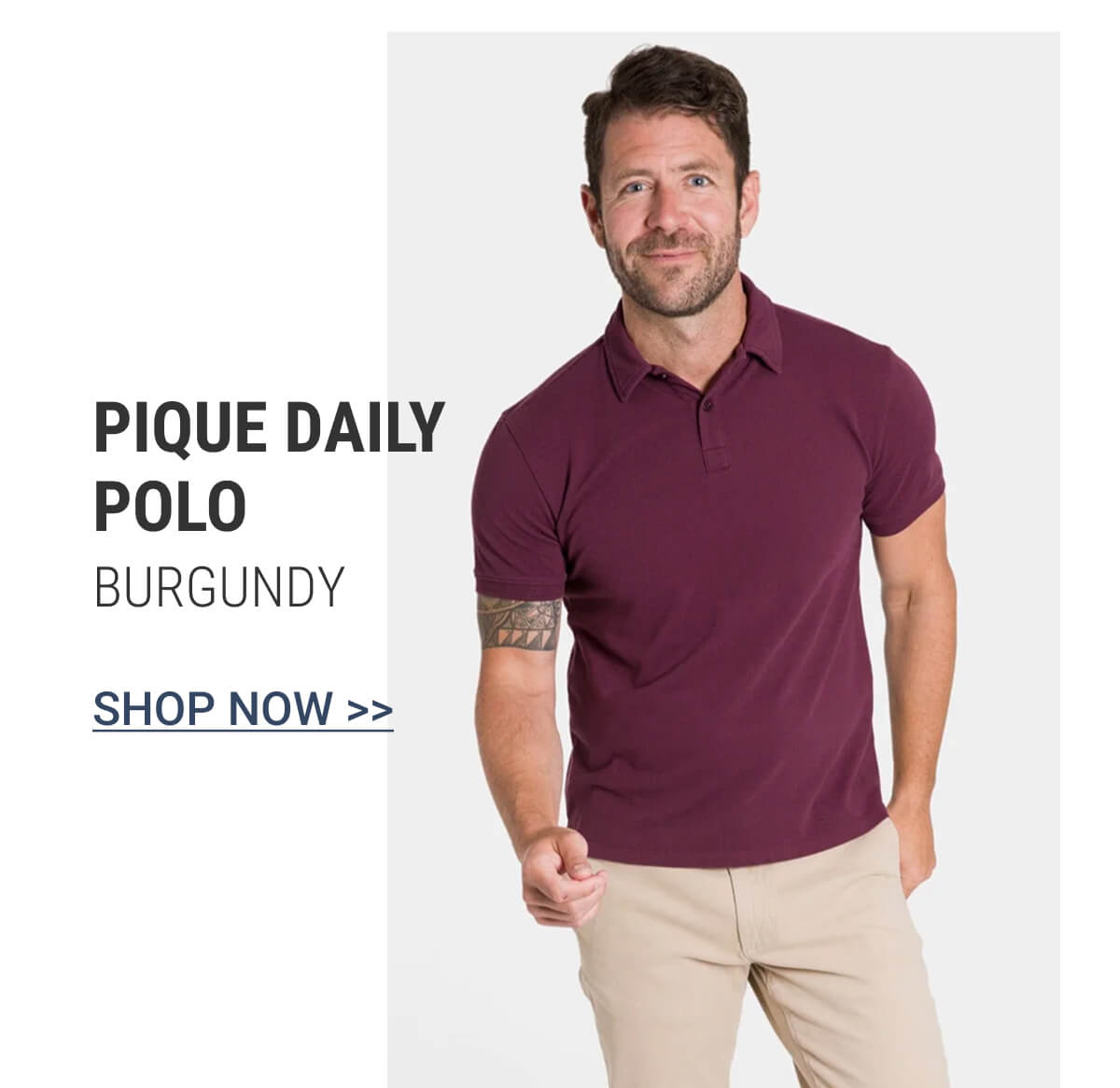 Burgundy Pique Daily Polo