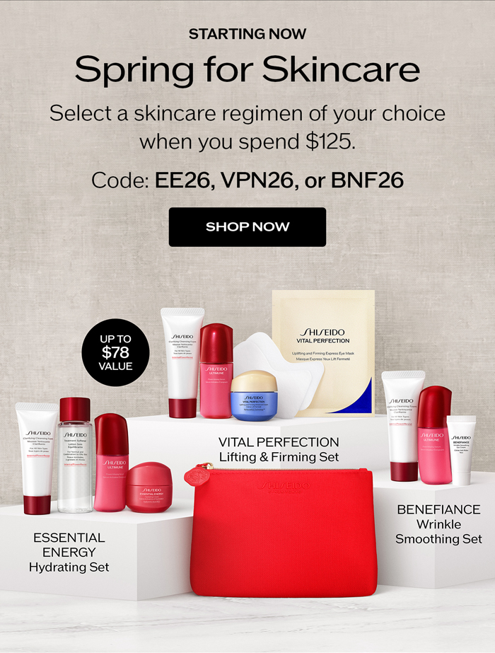 Select a skincare regimen of your choice when you spend $125