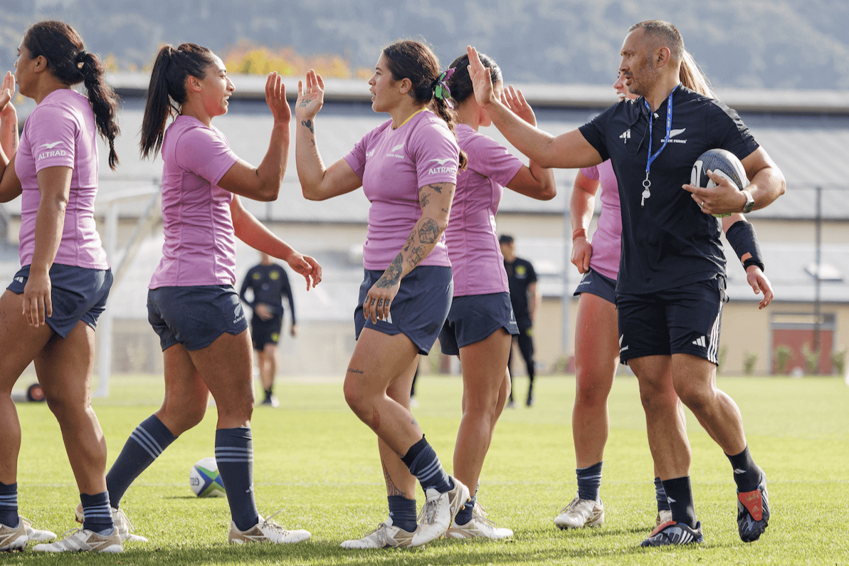 Black Ferns training with coach ahead of team selection