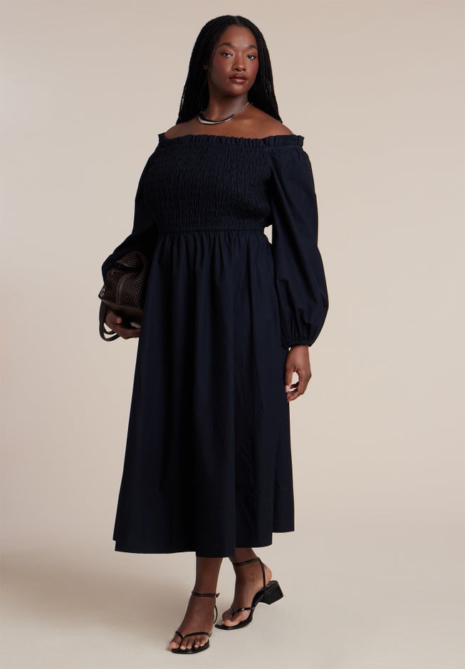 Long Sleeve Smocked Maxi Dress