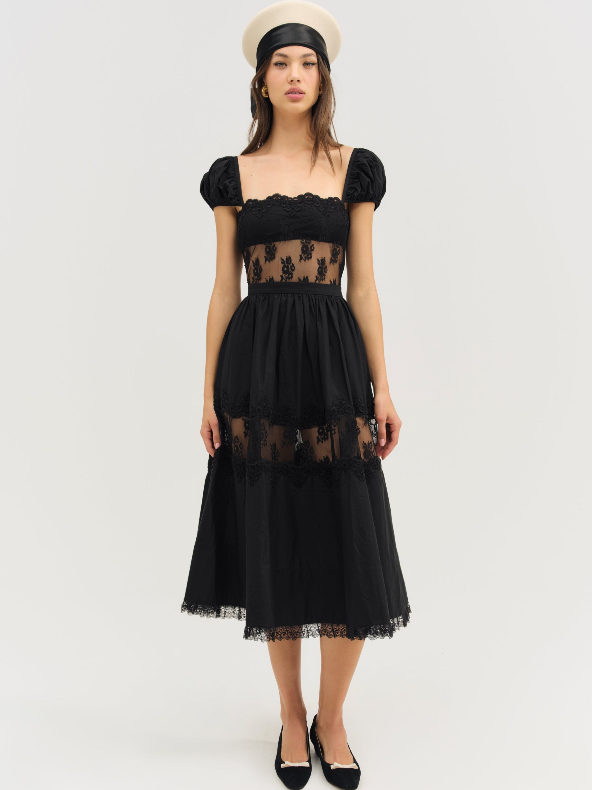 Image of Liya Lace Midi Dress