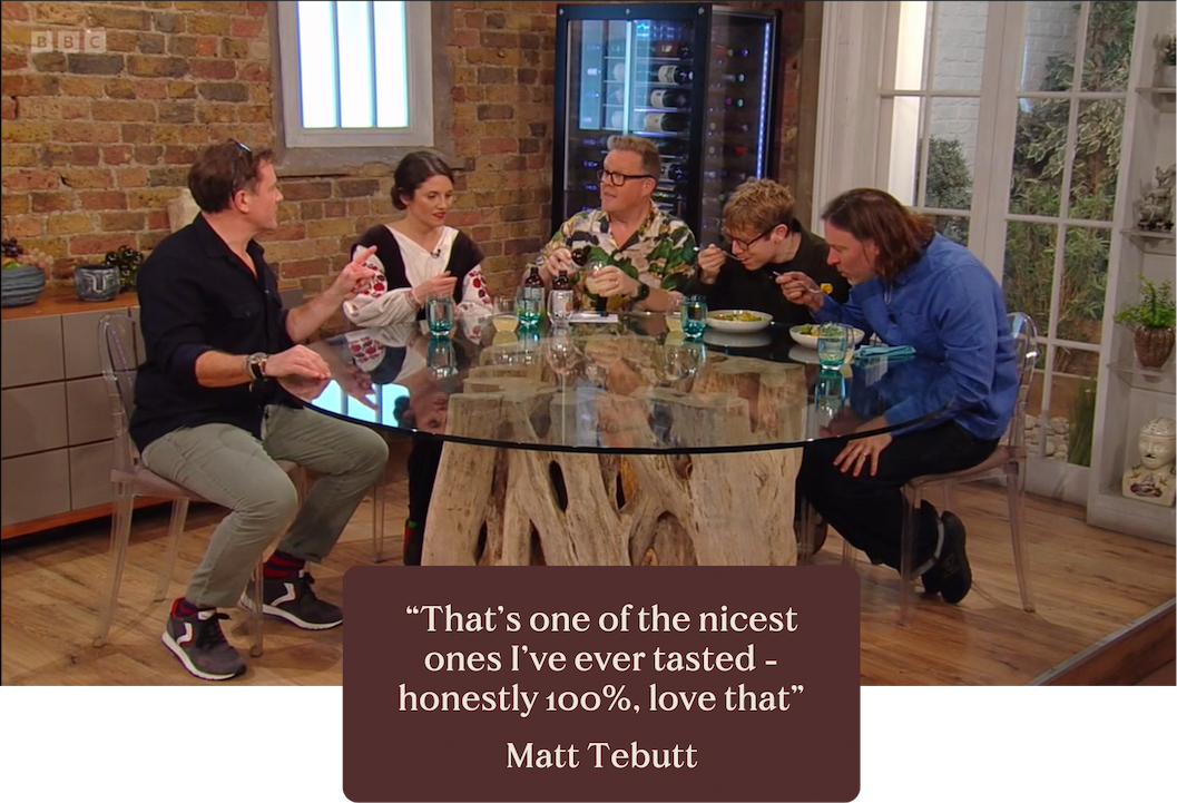 Our appearance on Saturday Kitchen