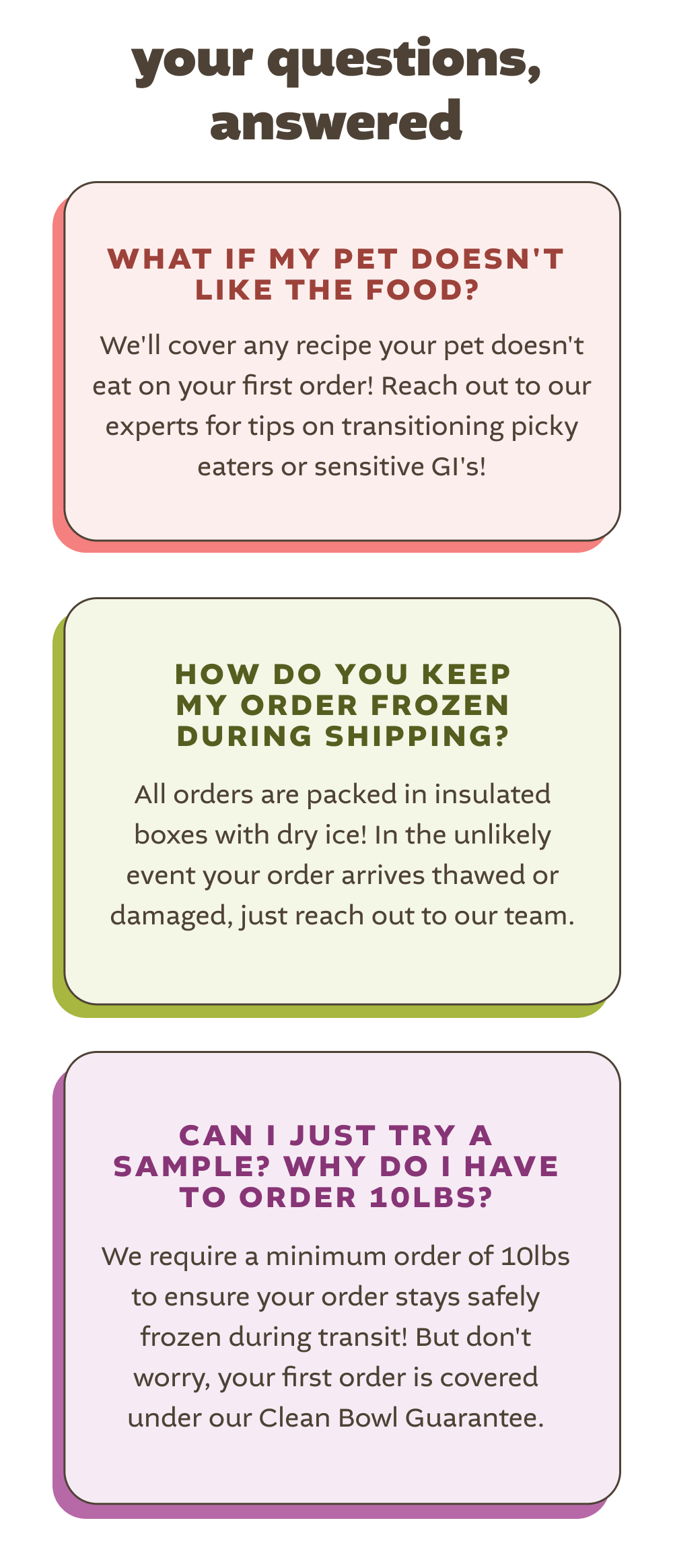 your questions, answered