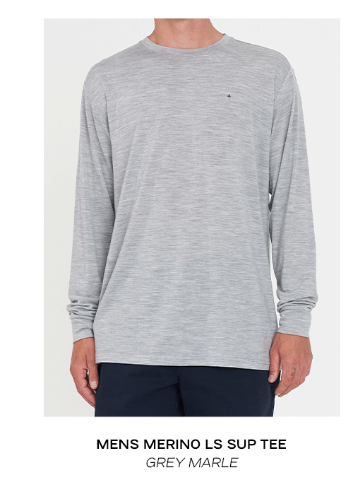 MERINO LS SUP TEE GREY MARLE