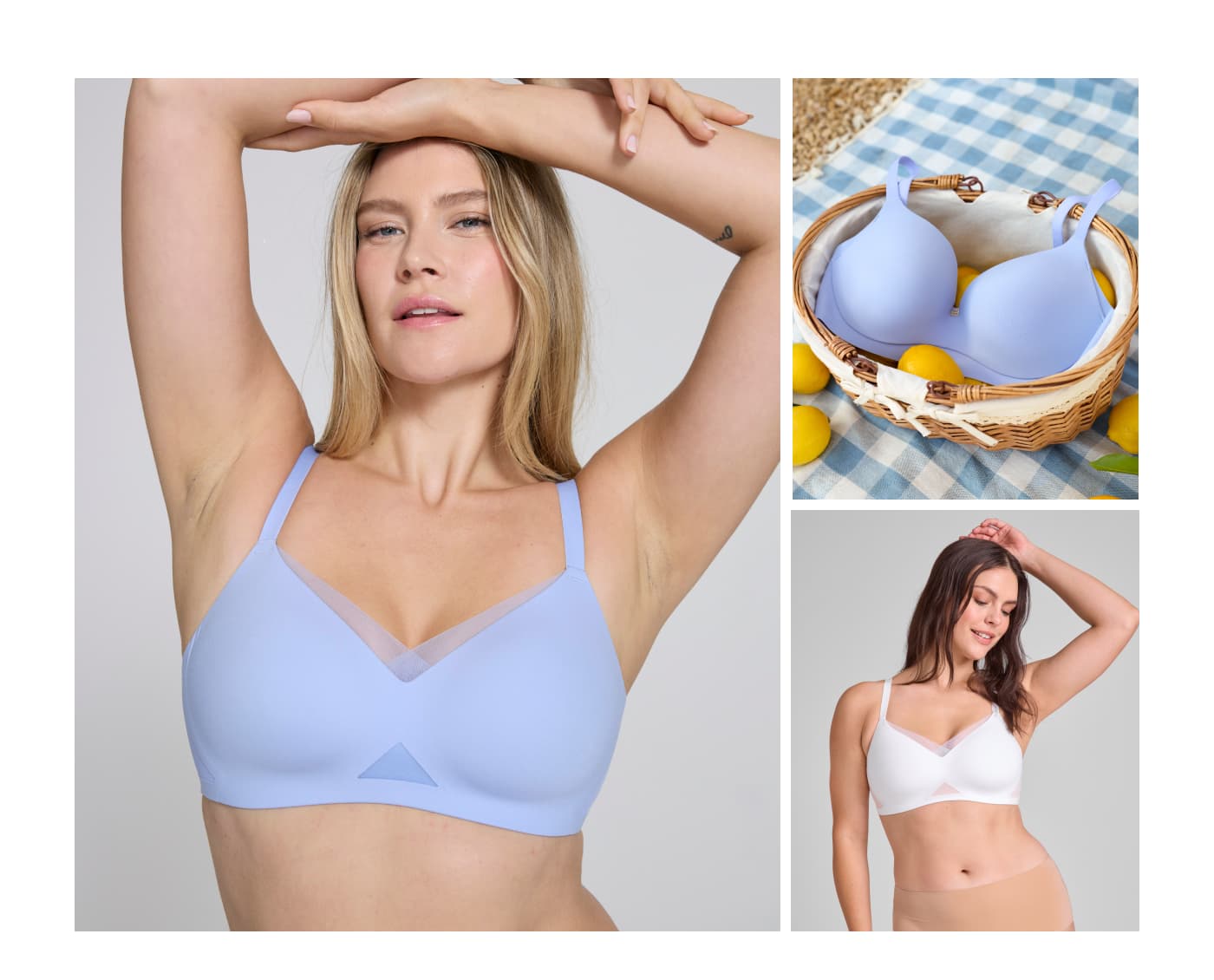CrossOver Contour Bra and CloudEmbrace Bra in Periwinkle and Astral colors