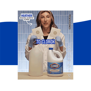 Clorox™ Bleach test with Heather, our Principal Scientist