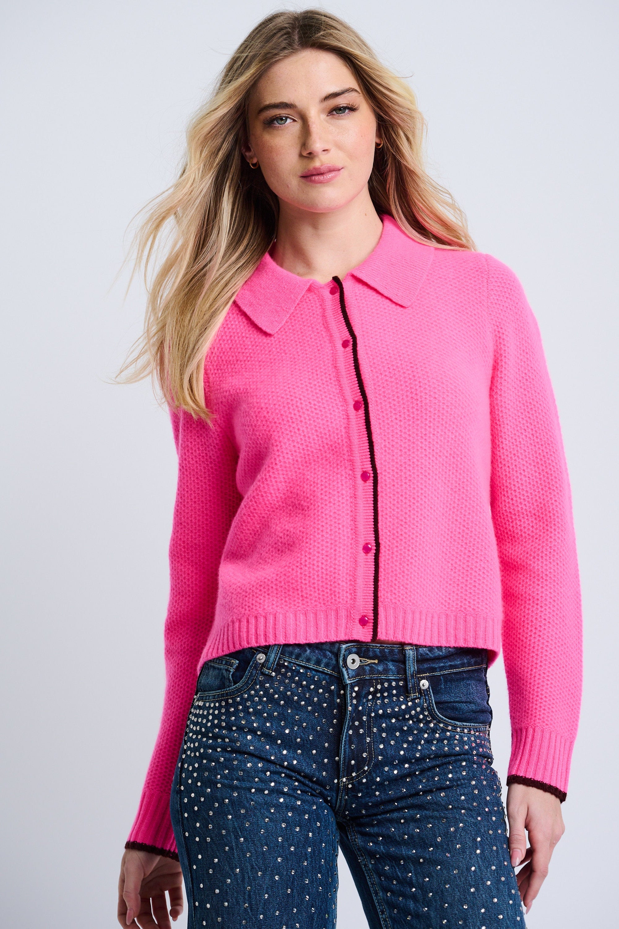 Image of HONEYCOMB CASHMERE CARDI