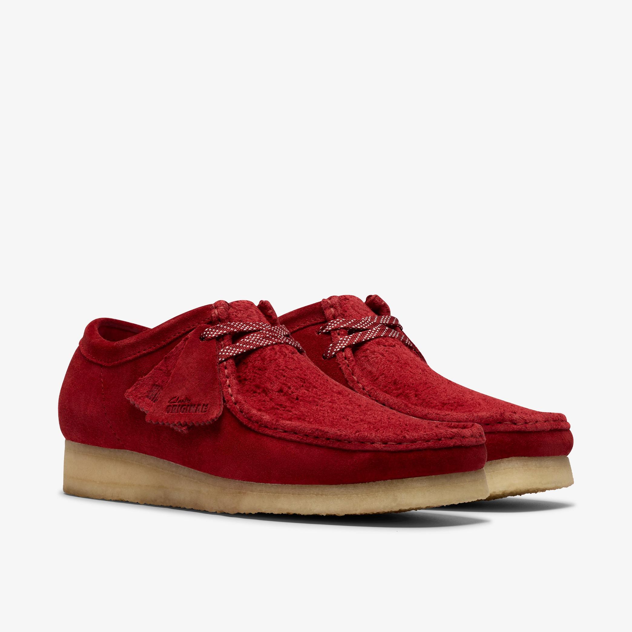 Shop Wallabee Dark Red Suede