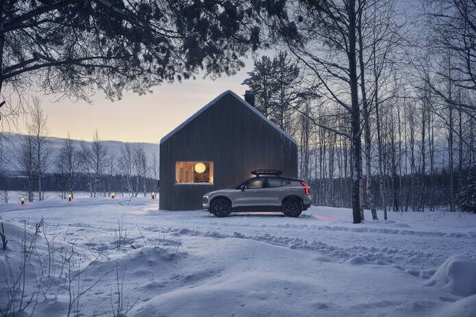 Volvo EX30 Cross Country with Swedish winter cabin