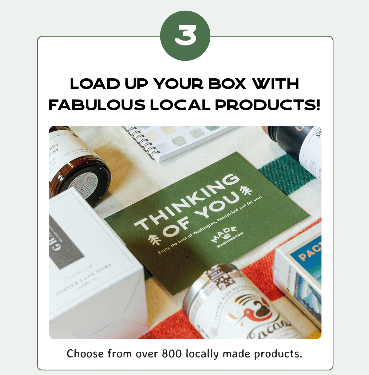 Load up your box with fabulous local products! - Choose from over 800 locally made products.