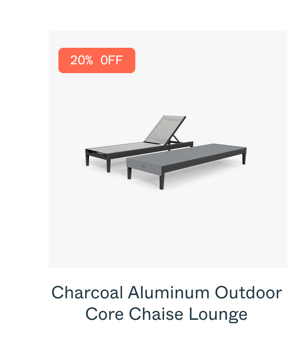 Charcoal Aluminum Outdoor Core Chaise Lounge