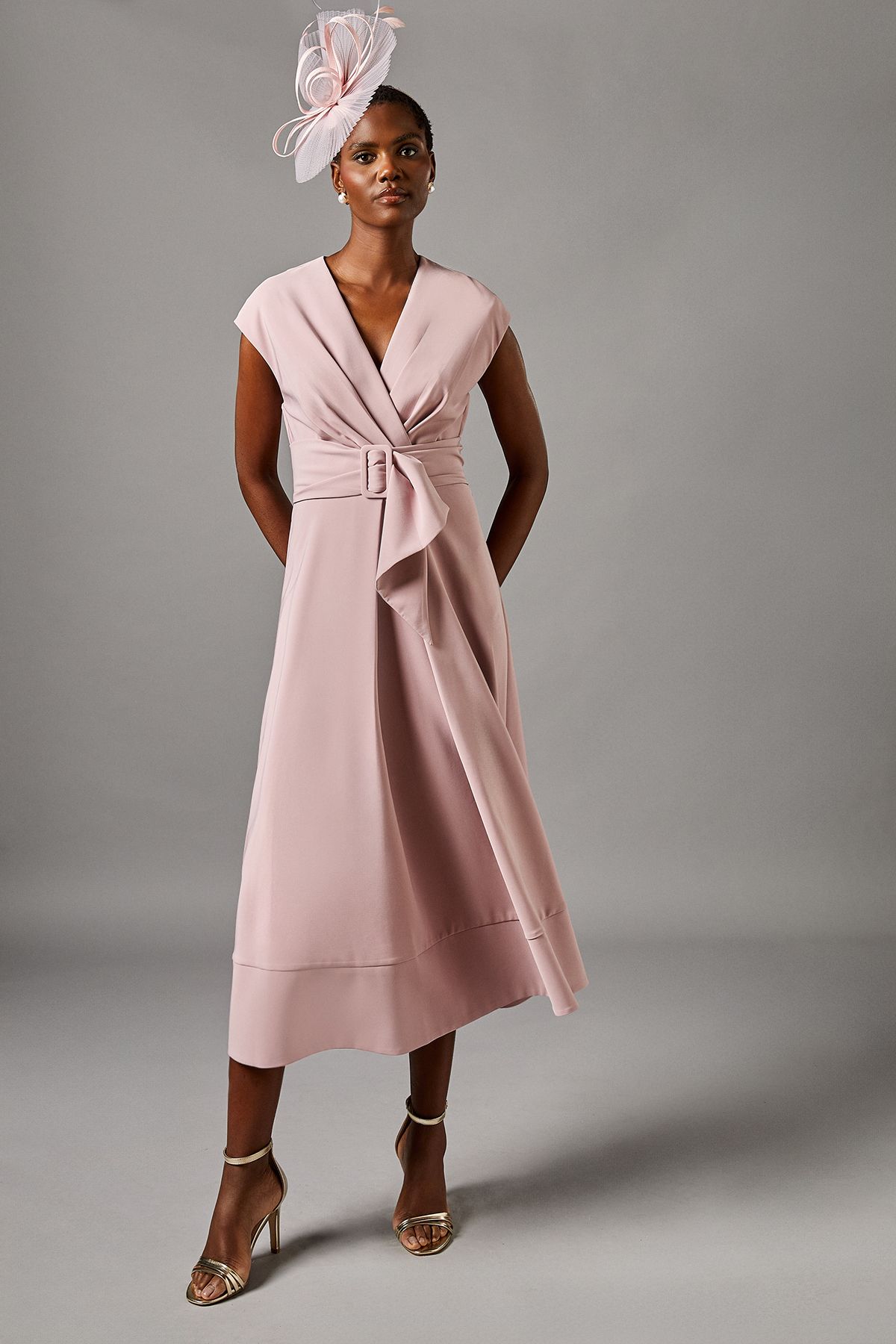 Belted Crepe Dress