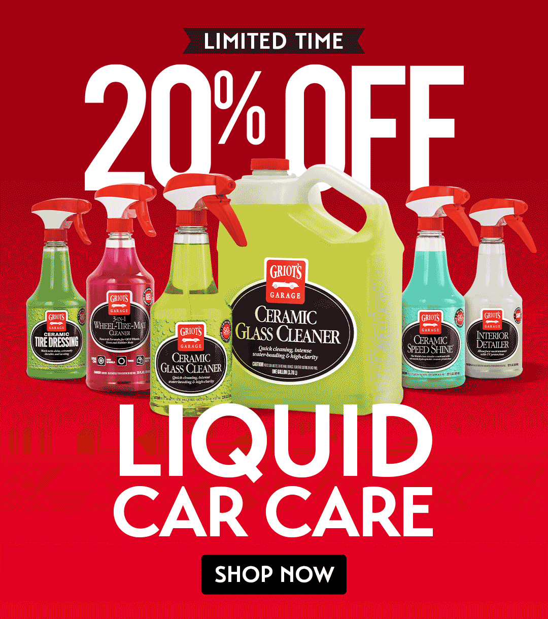 Get 20% off liquid car care products until 3/24