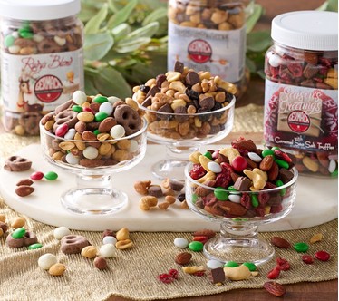 SH12/8 Germack (3) Large Jars Holiday Cheer Nut Mixes Assortment