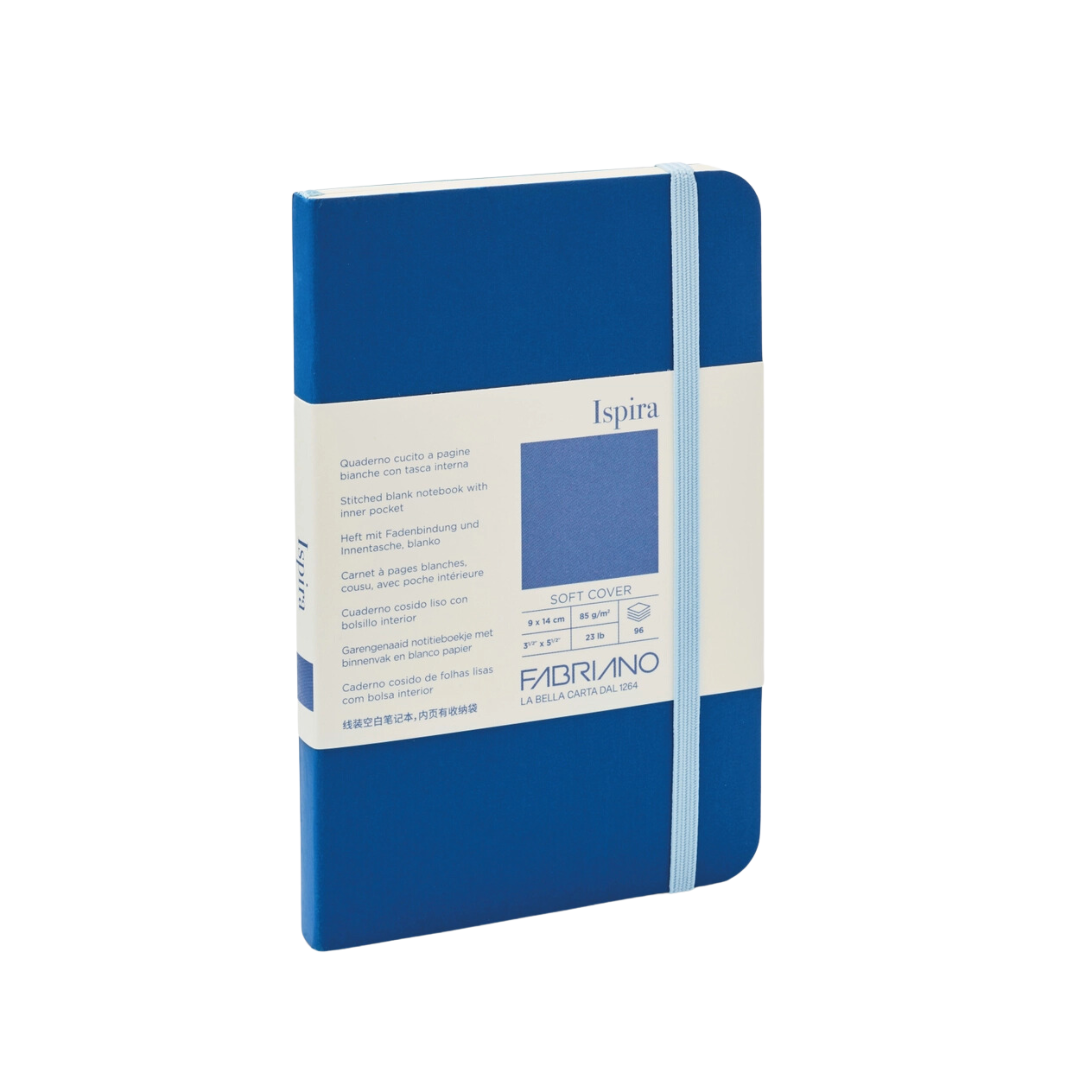 Image of Fabriano Ispira Soft-Cover Notebook, Pocket, Blank, Blue