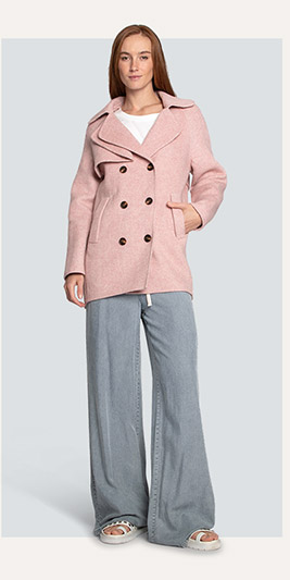 Wanna Be Loved Wool Blend Peacoat - Blush