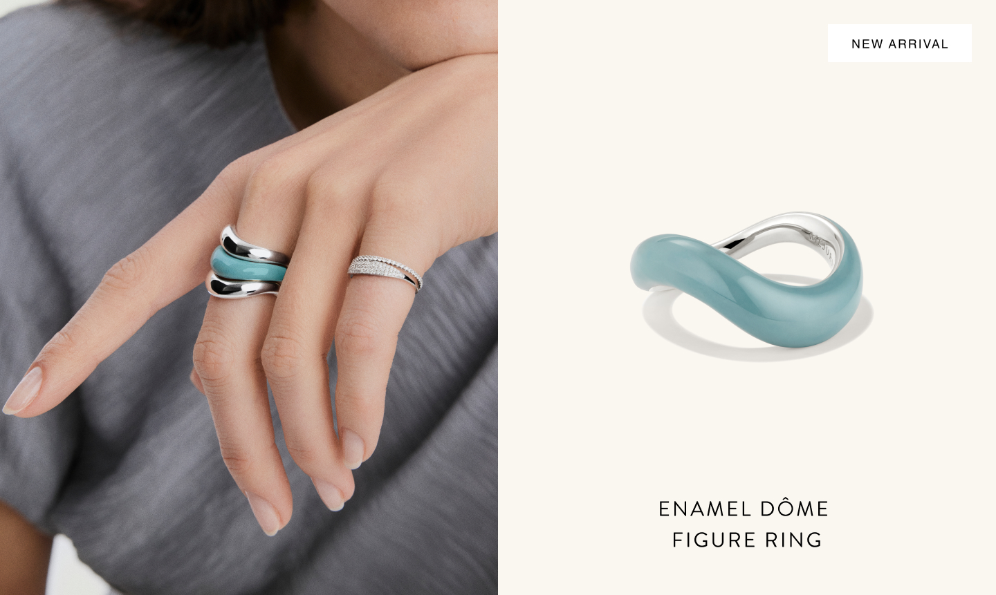 New Arrival. Enamel Dôme Figure Ring.