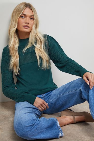 Scallop Neck Volume Sleeve Jumper