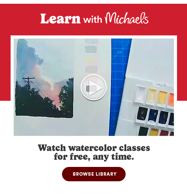 Learn with Michaels Watch watercolor classes for free, any time. Browse Library