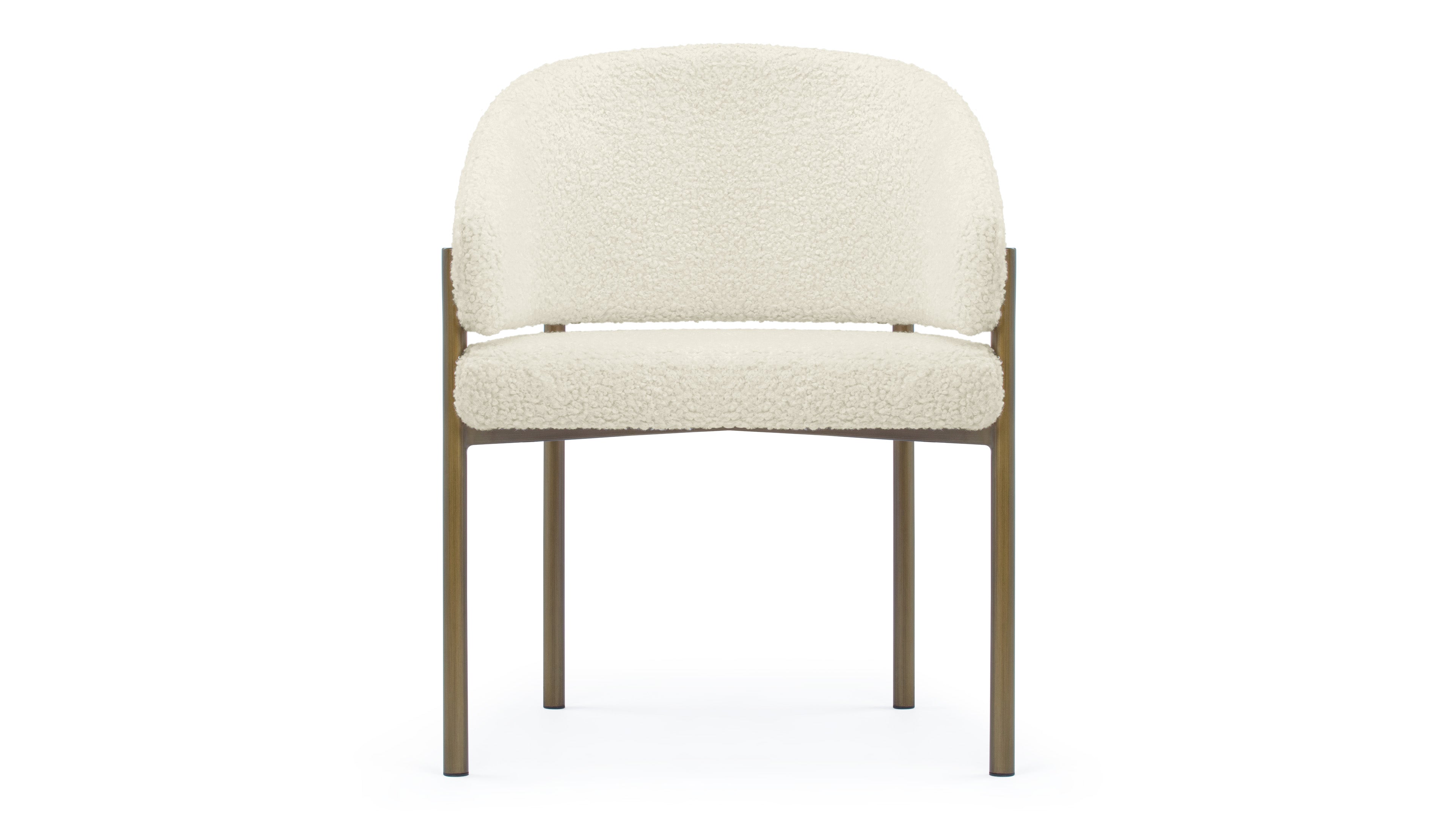 Image of Esme - Esme Dining Chair, Luxe Sherpa and Brushed Brass