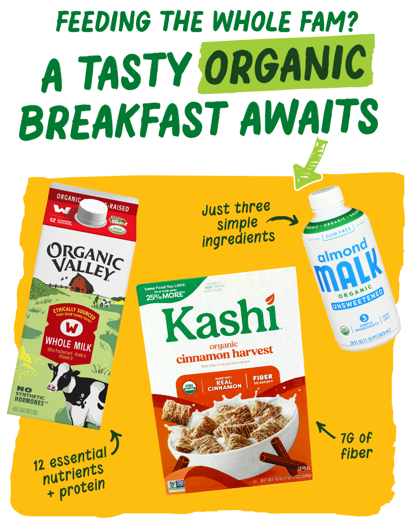 Feeding the Whole Fam? A Tasty Organic Breakfast Awaits - Babylife, MALK, Organic Valley, Straus  and Kashi