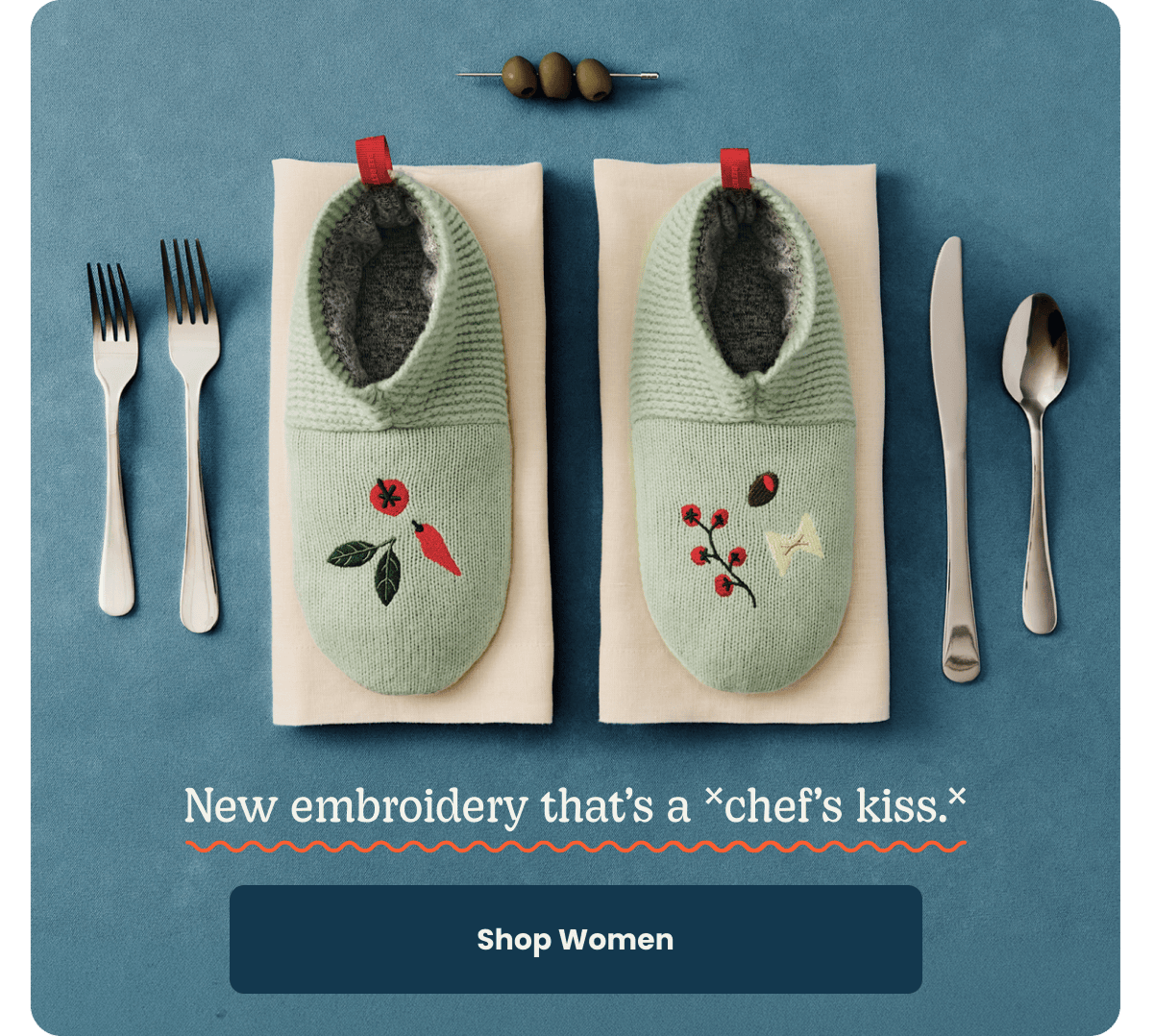 New embroidery that's a chef's kiss. Shop Women