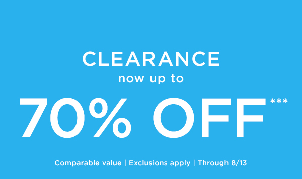 70% off clearance