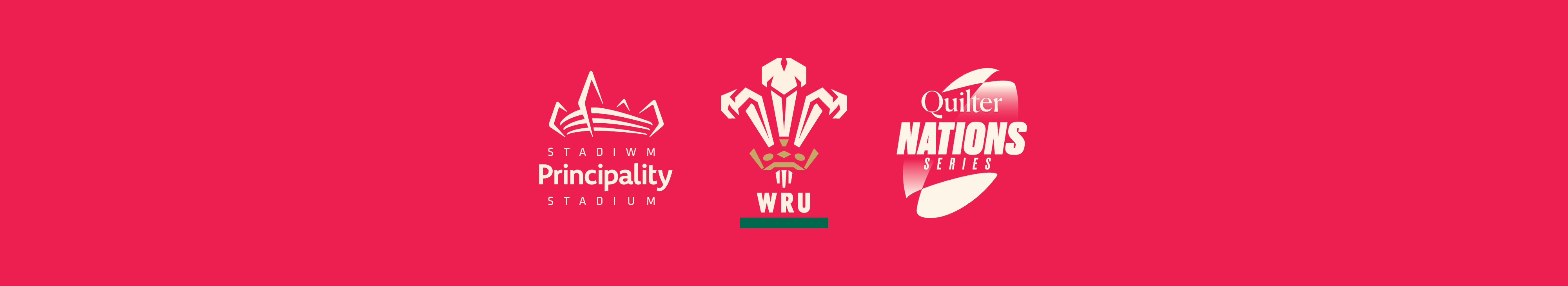 Red background. WRU logo on the left, with the Principality Stadium logo on the right
