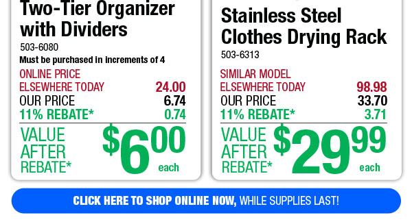 Stainless Steel Clothes Drying Rack - ONLY $29.99 After Rebate*!
