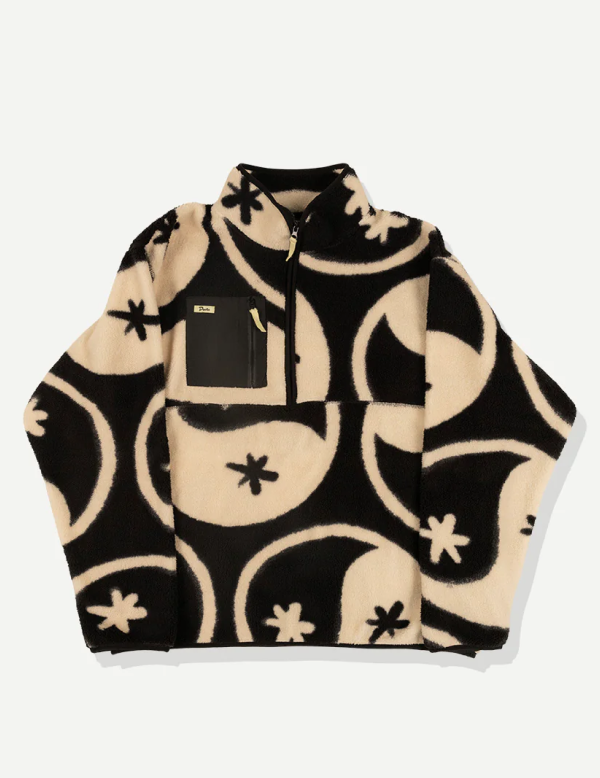 Hibiscus Full Zip Sherpa - Black