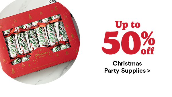Up to 50% off Christmas Party supplies >