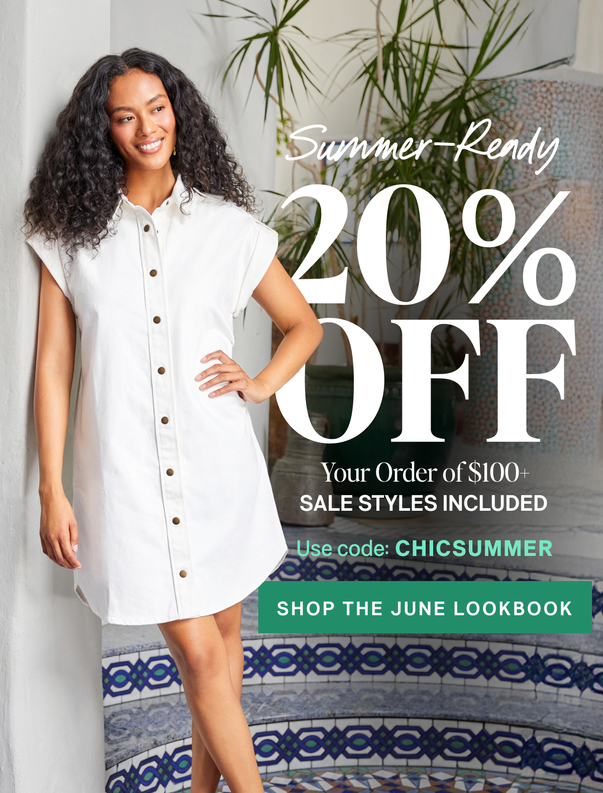 Free Shipping on Orders $100+ - 20% Off Orders $100+ ; sale styles included - use code CHICSUMMER