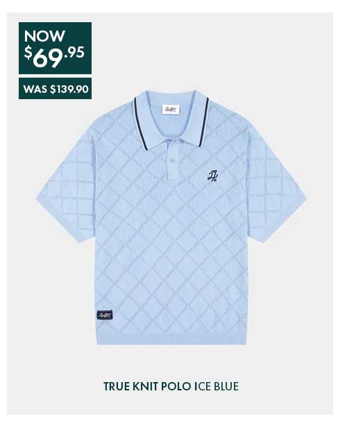 TRUE KNIT POLO ICE BLUE