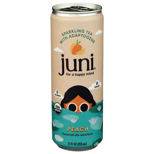 Juni Organic Peach Sparkling Tea With Adaptogens