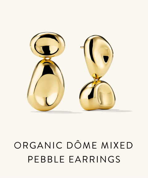 Organic Dôme Mixed Pebble Earrings.