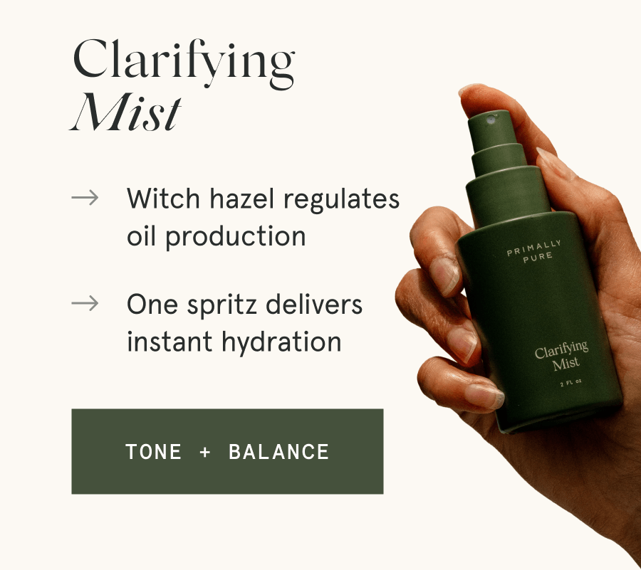 Clarifying Mist - → Witch hazel regulates oil production → One spritz delivers instant hydration [TONE + BALANCE]
