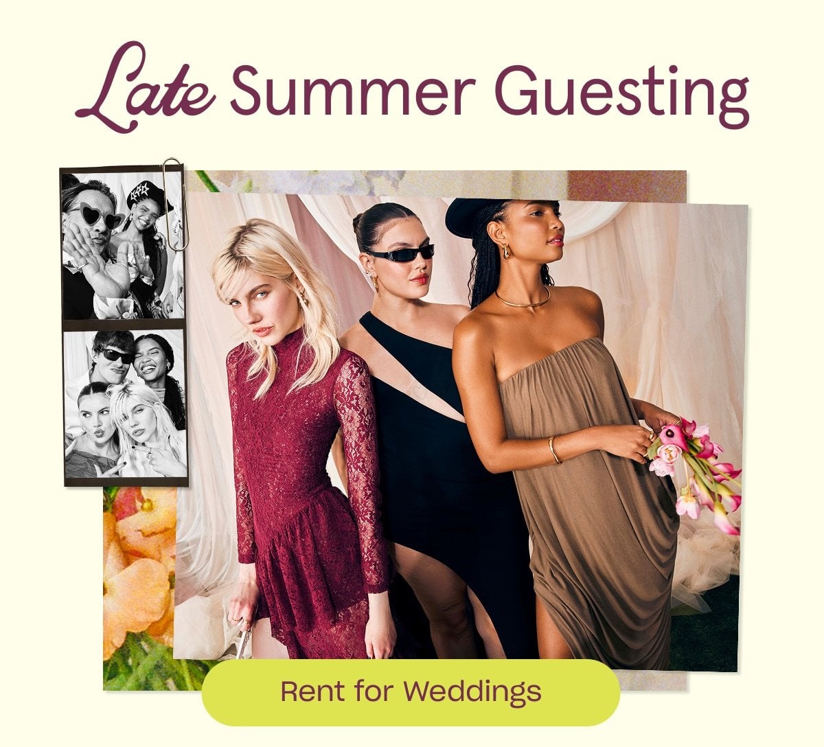 Late Summer Guesting. Rent for Weddings.